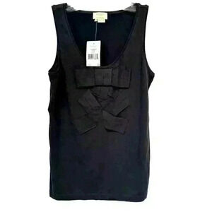 NWT KATE SPADE BLACK CASCADING BOW TANK TOP SIZE S